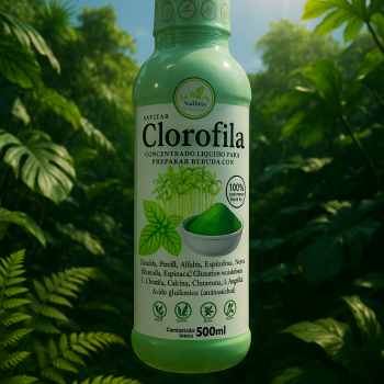 Clorofila con Menta, Espirulina, Alfalfa y Espinaca - 500ml